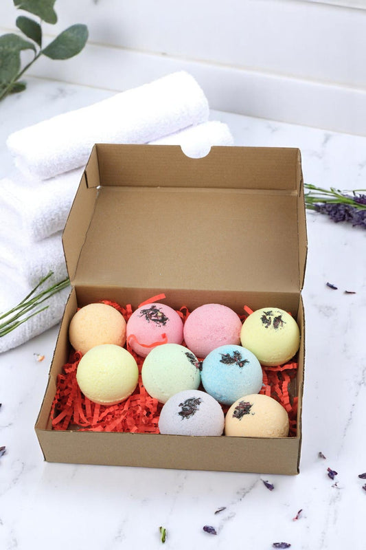 Karışık Kokulu Banyo Bombası 9’lu (80gr) – El Yapımı Set